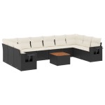 vidaXL Set canapele de grădină cu perne, 11 piese, negru, poliratan vidaXL Set canapele de grădină cu perne, 11 piese, negru, poliratan