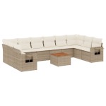 vidaXL Set canapele de grădină cu perne, 11 piese, bej, poliratan