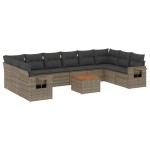 vidaXL Set canapele de grădină cu perne, 11 piese, gri, poliratan vidaXL Set canapele de grădină cu perne, 11 piese, gri, poliratan