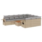 vidaXL Set canapele de grădină cu perne, 11 piese, bej, poliratan vidaXL Set canapele de grădină cu perne, 11 piese, bej, poliratan