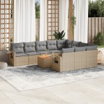 vidaXL Set canapele de grădină cu perne, 11 piese, bej, poliratan vidaXL Set canapele de grădină cu perne, 11 piese, bej, poliratan