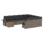 vidaXL Set canapele de grădină cu perne, 11 piese, gri, poliratan vidaXL Set canapele de grădină cu perne, 11 piese, gri, poliratan