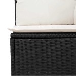 vidaXL Set canapele de grădină cu perne, 11 piese, negru, poliratan vidaXL Set canapele de grădină cu perne, 11 piese, negru, poliratan