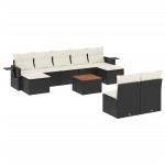 vidaXL Set canapele de grădină cu perne, 10 piese, negru, poliratan vidaXL Set canapele de grădină cu perne, 10 piese, negru, poliratan
