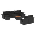 vidaXL Set canapele de grădină cu perne, 10 piese, negru, poliratan vidaXL Set canapele de grădină cu perne, 10 piese, negru, poliratan