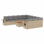 vidaXL Set canapele de grădină cu perne, 12 piese, bej, poliratan