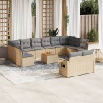 vidaXL Set canapele de grădină, 13 piese, cu perne, bej, poliratan vidaXL Set canapele de grădină, 13 piese, cu perne, bej, poliratan