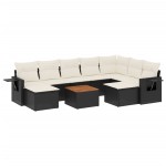 vidaXL Set canapele de grădină cu perne, 10 piese, negru, poliratan vidaXL Set canapele de grădină cu perne, 10 piese, negru, poliratan