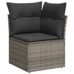 vidaXL Set mobilier de grădină cu perne, 10 piese, gri, poliratan vidaXL Set mobilier de grădină cu perne, 10 piese, gri, poliratan