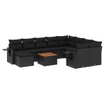 vidaXL Set canapele de grădină cu perne, 11 piese, negru, poliratan vidaXL Set canapele de grădină cu perne, 11 piese, negru, poliratan