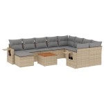vidaXL Set canapele de grădină cu perne, 11 piese, bej, poliratan vidaXL Set canapele de grădină cu perne, 11 piese, bej, poliratan