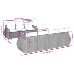 vidaXL Set mobilier de grădină cu perne, 8 piese, negru, poliratan