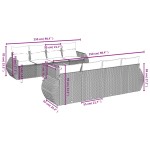vidaXL Set mobilier de grădină cu perne, 9 piese, negru, poliratan