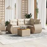vidaXL Set canapele de grădină cu perne, 5 piese, bej, poliratan vidaXL Set canapele de grădină cu perne, 5 piese, bej, poliratan