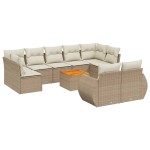 vidaXL Set canapele de grădină cu perne, 10 piese, bej, poliratan vidaXL Set canapele de grădină cu perne, 10 piese, bej, poliratan