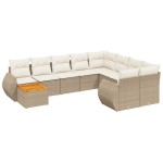 vidaXL Set canapele de grădină cu perne, 10 piese, bej, poliratan vidaXL Set canapele de grădină cu perne, 10 piese, bej, poliratan