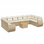 vidaXL Set canapele de grădină cu perne, 11 piese, bej, poliratan vidaXL Set canapele de grădină cu perne, 11 piese, bej, poliratan