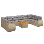 vidaXL Set canapele de grădină cu perne, 11 piese, bej, poliratan