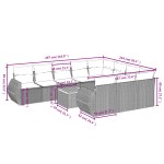 vidaXL Set canapele de grădină cu perne, 11 piese, bej, poliratan