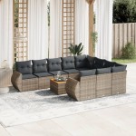 vidaXL Set canapele de grădină cu perne, 11 piese, gri, poliratan vidaXL Set canapele de grădină cu perne, 11 piese, gri, poliratan