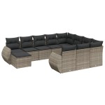 vidaXL Set canapele de grădină cu perne, 11 piese, gri, poliratan vidaXL Set canapele de grădină cu perne, 11 piese, gri, poliratan