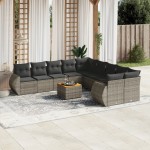 vidaXL Set canapele de grădină cu perne, 11 piese, gri, poliratan vidaXL Set canapele de grădină cu perne, 11 piese, gri, poliratan