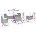vidaXL Set mobilier grădină cu perne, 6 piese, gri, poliratan