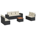 vidaXL Set mobilier de grădină cu perne, 8 piese, negru, poliratan vidaXL Set mobilier de grădină cu perne, 8 piese, negru, poliratan