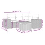 vidaXL Set canapele de grădină cu perne, 5 piese, bej, poliratan