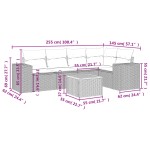 vidaXL Set mobilier grădină cu perne, 6 piese, gri, poliratan