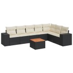 vidaXL Set mobilier de grădină cu perne, 8 piese, negru, poliratan vidaXL Set mobilier de grădină cu perne, 8 piese, negru, poliratan