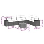 vidaXL Set mobilier de grădină cu perne, 8 piese, negru, poliratan vidaXL Set mobilier de grădină cu perne, 8 piese, negru, poliratan
