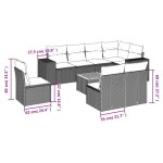vidaXL Set mobilier de grădină cu perne, 9 piese, negru, poliratan vidaXL Set mobilier de grădină cu perne, 9 piese, negru, poliratan