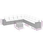 vidaXL Set canapele de grădină cu perne, 10 piese, negru, poliratan vidaXL Set canapele de grădină cu perne, 10 piese, negru, poliratan