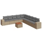 vidaXL Set canapele de grădină cu perne, 10 piese, bej, poliratan