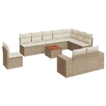 vidaXL Set canapele de grădină cu perne, 11 piese, bej, poliratan vidaXL Set canapele de grădină cu perne, 11 piese, bej, poliratan