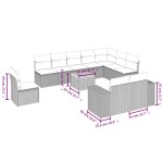 vidaXL Set canapele de grădină cu perne, 11 piese, bej, poliratan vidaXL Set canapele de grădină cu perne, 11 piese, bej, poliratan