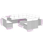 vidaXL Set canapea de grădină cu perne, 12 piese, gri, poliratan vidaXL Set canapea de grădină cu perne, 12 piese, gri, poliratan