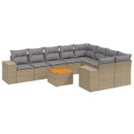 vidaXL Set canapele de grădină cu perne, 10 piese, bej, poliratan