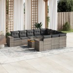 vidaXL Set canapele de grădină cu perne, 11 piese, gri, poliratan vidaXL Set canapele de grădină cu perne, 11 piese, gri, poliratan