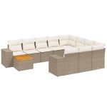 vidaXL Set canapele de grădină cu perne, 11 piese, bej, poliratan