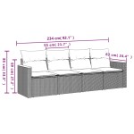 vidaXL Set canapea de grădină cu perne, 4 piese, gri, poliratan vidaXL Set canapea de grădină cu perne, 4 piese, gri, poliratan