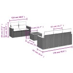 vidaXL Set mobilier grădină cu perne, 6 piese, gri, poliratan