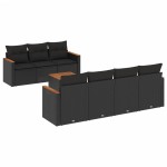 vidaXL Set mobilier de grădină cu perne, 8 piese, negru, poliratan vidaXL Set mobilier de grădină cu perne, 8 piese, negru, poliratan