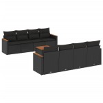 vidaXL Set mobilier de grădină cu perne, 9 piese, negru, poliratan vidaXL Set mobilier de grădină cu perne, 9 piese, negru, poliratan