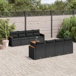 vidaXL Set mobilier de grădină cu perne, 9 piese, negru, poliratan vidaXL Set mobilier de grădină cu perne, 9 piese, negru, poliratan