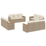 vidaXL Set canapele de grădină cu perne, 12 piese, bej, poliratan vidaXL Set canapele de grădină cu perne, 12 piese, bej, poliratan