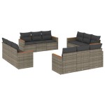 vidaXL Set canapea de grădină cu perne, 12 piese, gri, poliratan vidaXL Set canapea de grădină cu perne, 12 piese, gri, poliratan