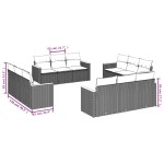 vidaXL Set canapea de grădină cu perne, 12 piese, gri, poliratan vidaXL Set canapea de grădină cu perne, 12 piese, gri, poliratan