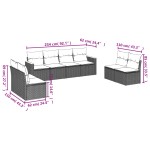 vidaXL Set mobilier de grădină cu perne, 8 piese, negru, poliratan vidaXL Set mobilier de grădină cu perne, 8 piese, negru, poliratan